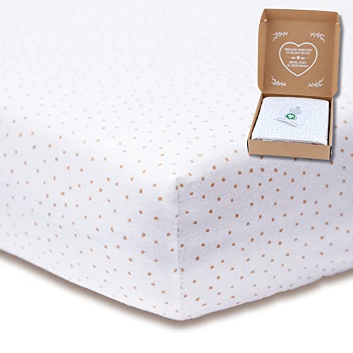 mimaDu ® GOTS Bio hoeslaken, 70 x 140 cm, hoeslaken voor babybed, 70 x 140 cm, hoeslaken 60 x 120 cm, bedlaken 70 x 140 cm, babyhoeslaken, 140 x 70 cm, hoeslaken, kinderbed (stippen)