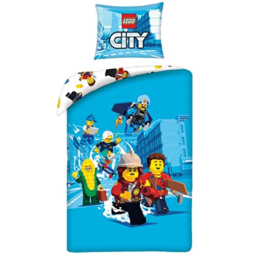 Halantex Lego City Bed Linen Set dekbedovertrek 140 x 200 + 70 x 90 cm Kinderbedlinnen 100% katoen