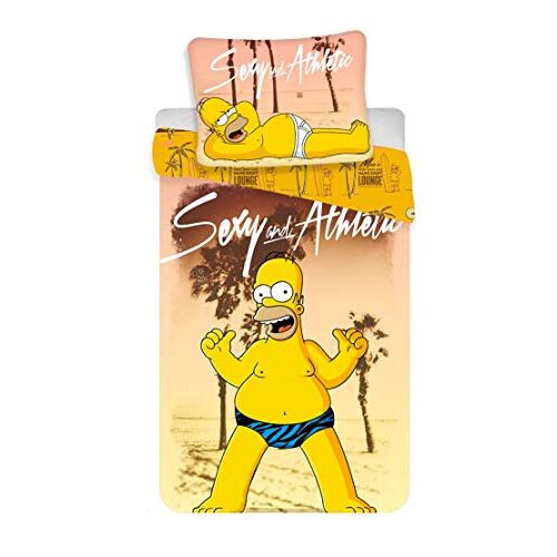 The Simpsons Homer Beach omkeerbaar beddengoed, 100% katoen