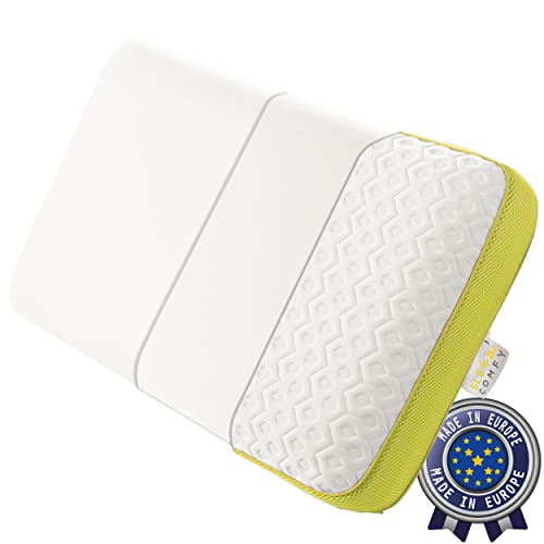 SLEEP COMFY Premium zacht AIR-MESH neksteunkussen, Smart Memory Foam kussen, ergonomisch, orthopedisch nekkussen, hoofdkussen, slaapkussen voor rugslapers, buikslapers, zijslapers