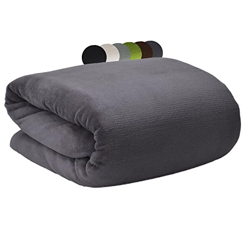 Beautissu knuffeldeken Aurelia XXL dekens 220 x 240 cm warme deken sprei fleece deken – knuffeldekens bedsprei dekentje bankhoes antraciet