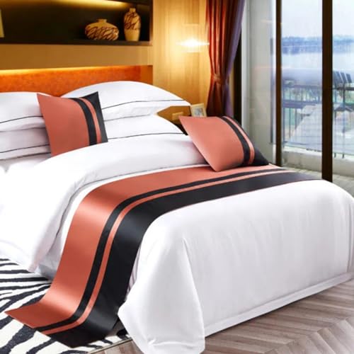 LEEMQCYA Gewatteerde beddenloper, patchwork, moderne beddengoed, sjaal, rode bedsprei, beddengoed, bescherming voor slaapkamer, hotel, trouwkamer, 50 x 160 cm voor 1 m bed