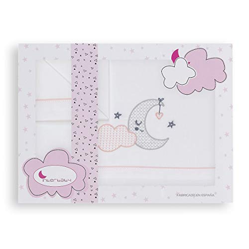 Mindoo Beddengoed Miniwiegen Wolke Maan Wit Roze