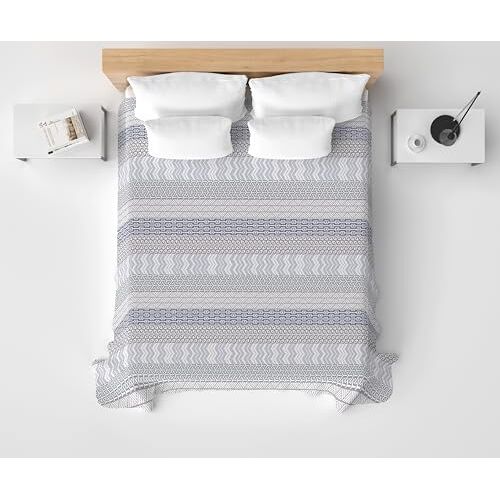 HomeLife Sprei voor tweepersoonsbed, katoen, gemaakt in Italië [260 x 280]   lichte katoenen deken voor tweepersoonsbed   ademend dekbedovertrek voor tweepersoonsbed   grijs