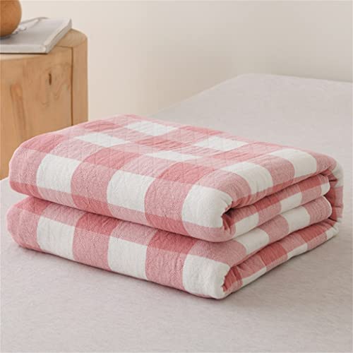 BAWHO Mooie En Comfortabele Japanse Garen-Geverfde Katoen Stof Zomer Quilt Katoen Quilt Handdoek Quilt/Roze/280 * 200Cm