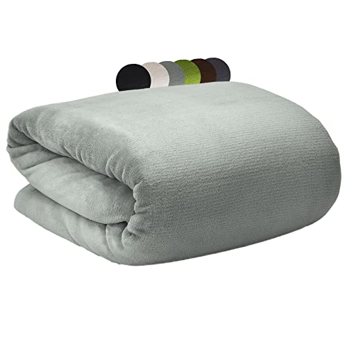 Beautissu knuffeldeken Aurelia XXL dekens 220 x 240 cm warme deken sprei fleece deken – knuffeldekens bedsprei dekentje bankhoes lichtgrijs