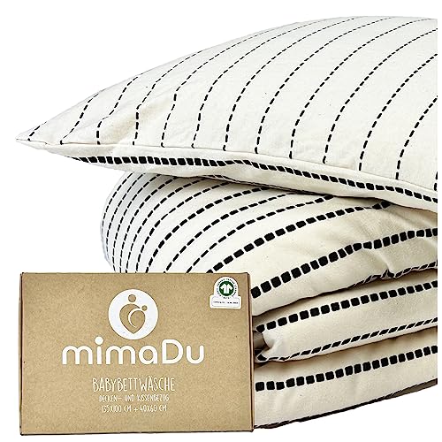 mimaDu Bio Baby beddengoed 100 x 135 cm, beddengoed kinderen 100 x 135 cm, kinderbeddengoed 100 x 135 cm, katoen   beddengoed baby voor jongens en meisjes   GOTS en Oeko-Tex 100-gecertificeerd (boho)