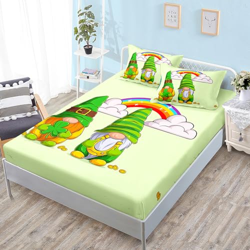 HJOSWVNS Kingsize hoeslakens, dwerg regenbooggroen hoeslakens kingsize 30 cm diepe hoeslaken kingsize hoeslaken microvezel kingsize hoeslakens diepe pasvorm, ademend kingsize hoeslaken 180 x 200