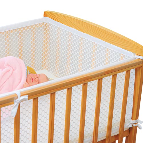 O-BouBou babybedomranding ademende bedomranding voor babybed 60 x 120 cm voldoet aan de veiligheidsnorm NF EN 16780 ademende 3D-mesh wiegvoering babybedomranding