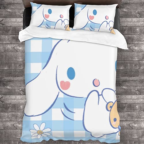 Gizmac Anime beddengoed, microvezel beddengoed, geen vulling, kinderbeddengoed 135 x 200 cm, beddengoed voor meisjes, Kawaii beddengoed (3,135 x 200 cm + 50 x 75 cm x 2)