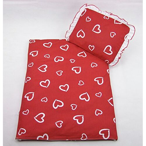Rawstyle 4-delige set babybeddengoed (rood + hart wit) garnituur kinderbeddengoed beddengoed **deken + kussen + vulling **