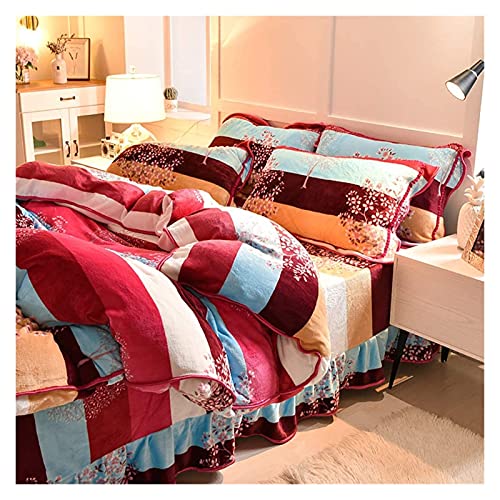 BROGEH Beddengoed Troosterset, 4-delig Beddengoedset, Dekbedsets Paars, Beddengoedset Dekbedovertrek Dekbedlinnen Katoen Roze Dekbedset Superzacht Anti-allergisch Kingsize Single Queen – Zacht 100% (D