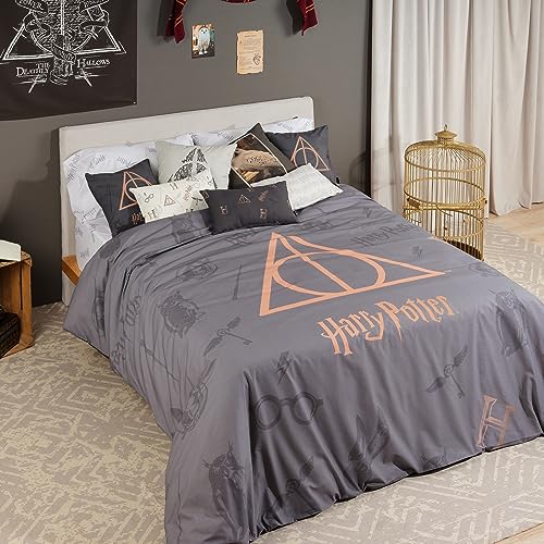 BL BELUM BELUM   Dekbedovertrek Harry Potter   Deathly Hallows   dekbedovertrek met knopen   dekbedovertrek van 100% katoen   dekbedovertrek (bed 150/160 (240 x 240 cm)