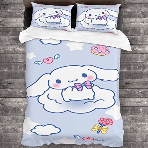 Gizmac Anime beddengoed, microvezel beddengoed, geen vulling, kinderbeddengoed 135 x 200 cm, beddengoed voor meisjes, Kawaii beddengoed (1,135 x 200 cm + 50 x 75 cm x 2)