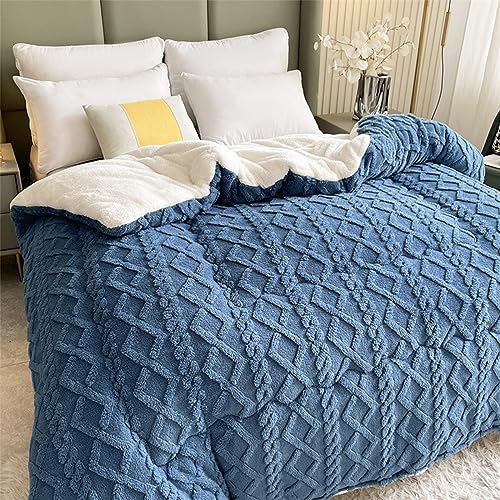 LXURY Fleece Dekbed Dekbed Comfort Beddengoed Super Zacht Pluche Warm Houden Winter Pluizig Dekbed Dubbelzijdig Gewatteerde Spreien Dubbelzijdig Pluche Winterdeken,004,150x200cm(3kg)