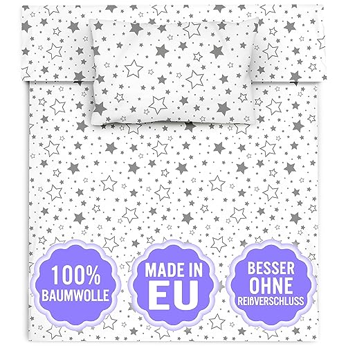 Amilian Kinderbeddengoed, 100 x 135 cm, babybeddengoed, set maat babybeddengoed 135 x 100 cm met kussensloop 40 x 60, 100% katoen, babybed, kinderbeddengoed, 100 x 135 cm, jongens meisjes beddengoed