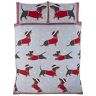 Rapport Home Rapport 124025815 Dachshund Through The Snow King Size Dekbedovertrek Kerst Bed Set, Rood