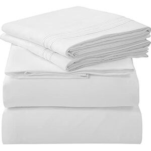 Royale Linens 4-delig California Kingsize laken geborsteld microvezel 1800 beddengoed 1 hoeslaken, 1 laken, 2 kussenslopen kreuk- en vervagingsbestendige Cal kingsize lakenset (King Cal, wit) Royale Linens 4-delig California Kingsize laken geborsteld microvezel 1800 beddengoed 1 hoeslaken, 1 laken, 2 kussenslopen kreuk- en vervagingsbestendige Cal kingsize lakenset (King Cal, wit)