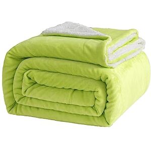 Good Nite Deken 200 x 230 cm Omkeerbare Sherpa Fleece Deken Pluizige Polyester Deken Zachte en Warme Beddekens voor Thuisleven en Reizen (Groen, King) Good Nite Deken 200 x 230 cm Omkeerbare Sherpa Fleece Deken Pluizige Polyester Deken Zachte en Warme Beddekens voor Thuisleven en Reizen (Groen, King)