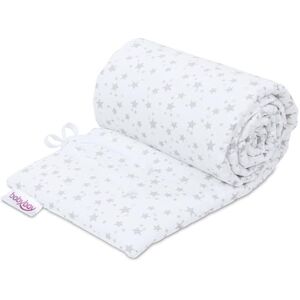 babybay Nestje piqué geschikt voor model boxspring XXL, witte sterren parelgrijs babybay Nestje piqué geschikt voor model boxspring XXL, witte sterren parelgrijs