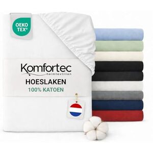 Komfortec Jersey Hoeslaken - 90x200 - Katoen - Wit Komfortec Jersey Hoeslaken - 90x200 - Katoen - Wit