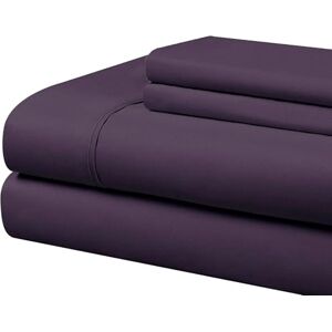 Cathay Home Essentials ultrazacht, hypoallergeen, kreukvrij, dubbel geborsteld microvezel beddengoed, donkerpaars (Eggplant), queensize Cathay Home Essentials ultrazacht, hypoallergeen, kreukvrij, dubbel geborsteld microvezel beddengoed, donkerpaars (Eggplant), queensize