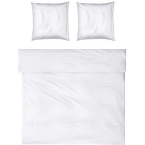 Möve Noblesse Beddengoedset, 200 x 200 cm + 2 x 80 x 80 cm, van 100% katoen, wit/lichtblauw Möve Noblesse Beddengoedset, 200 x 200 cm + 2 x 80 x 80 cm, van 100% katoen, wit/lichtblauw