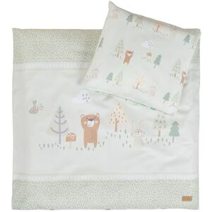 roba wieg beddengoed Woodland Buddies van katoen hoes voor dekbed 80 x 80 cm + kussen 35 x 40 cm babybeddengoed in pastelgroen met beer, haas, bij & bosmotief roba wieg beddengoed Woodland Buddies van katoen hoes voor dekbed 80 x 80 cm + kussen 35 x 40 cm babybeddengoed in pastelgroen met beer, haas, bij & bosmotief