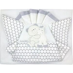 ANDY & HELEN Beddengoedset voor kinderwagen, geborduurd, hoeslaken met elastieken en kussensloop, grijs ANDY & HELEN Beddengoedset voor kinderwagen, geborduurd, hoeslaken met elastieken en kussensloop, grijs