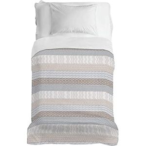 PENSIERI DELICATI Sprei 170 x 280 cm, eenpersoonslaken 100% katoen piqué, ideaal als meubel, dekbed voor eenpersoonsbed, patroon Azteco beige, 100% Made in Italy PENSIERI DELICATI Sprei 170 x 280 cm, eenpersoonslaken 100% katoen piqué, ideaal als meubel, dekbed voor eenpersoonsbed, patroon Azteco beige, 100% Made in Italy