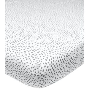 Meyco Babybed Jersey Spannbettlaken 90x200 Cheetah grijs - Voeteneind Meyco Babybed Jersey Spannbettlaken 90x200 Cheetah grijs - Voeteneind