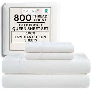CHATEAU HOME COLLECTION Beddengoedset geweven van Egyptisch katoen-satijn met 800 draadtelling, om over te trekken, katoen, wit, queen CHATEAU HOME COLLECTION Beddengoedset geweven van Egyptisch katoen-satijn met 800 draadtelling, om over te trekken, katoen, wit, queen