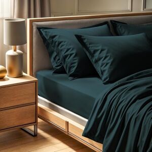 Nuit Des Rêves Premium Ranforce King Hoeslaken (160 x 200 + 30 cm), 100% katoen, 145 draden Count, petroleumgroen, machinewasbaar op 30 °C, zacht en duurzaam beddengoed Nuit Des Rêves Premium Ranforce King Hoeslaken (160 x 200 + 30 cm), 100% katoen, 145 draden Count, petroleumgroen, machinewasbaar op 30 °C, zacht en duurzaam beddengoed