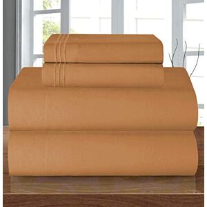 Elegant Comfort Luxe 1500 hoogwaardige microvezel 4-delige lakenset kreukbestendig, elastisch hoeslaken, diepe zak tot 40,6 cm, California King, lichtbruin Elegant Comfort Luxe 1500 hoogwaardige microvezel 4-delige lakenset kreukbestendig, elastisch hoeslaken, diepe zak tot 40,6 cm, California King, lichtbruin