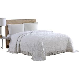 Beatrice Home Fashions Medaillon Chenille Sprei, King, Wit Beatrice Home Fashions Medaillon Chenille Sprei, King, Wit