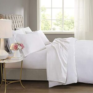 Madison Park Beautyrest BR 600 TC Cooling Cotton Blend Solid Sheet 16 Inch Deep Pocket Hypoallergeen, All Season, Soft Bedding-Set, bijpassende kussensloop, Queen, Wit 4 Stuk, BR20-0987 Madison Park Beautyrest BR 600 TC Cooling Cotton Blend Solid Sheet 16 Inch Deep Pocket Hypoallergeen, All Season, Soft Bedding-Set, bijpassende kussensloop, Queen, Wit 4 Stuk, BR20-0987