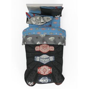 Franco WWE Wrestling Twin Bedding Set – 4 Piece Super Soft Microfiber Reversible Comforter & Sheet Set Featuring Championship Belts (Officially Licensed Product) by Franco WWE Wrestling Twin Bedding Set – 4 Piece Super Soft Microfiber Reversible Comforter & Sheet Set Featuring Championship Belts (Officially Licensed Product) by