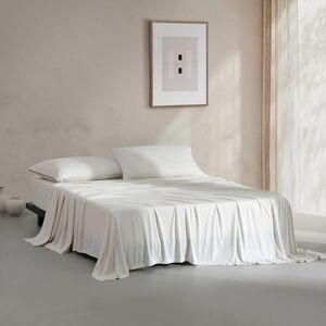 Calvin King Bed Sheets, Cotton Melange Jersey Bedding Set with Matching Pillowcases, Deep Pockets, Oeko-Tex Certified (Modern Cotton Ivory/Grey) Calvin King Bed Sheets, Cotton Melange Jersey Bedding Set with Matching Pillowcases, Deep Pockets, Oeko-Tex Certified (Modern Cotton Ivory/Grey)