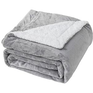 Good Nite Deken 130 x 150 cm, omkeerbare sherpa- en fleece-deken, pluizige polyester deken, zachte en warme beddekens voor thuis en op reis (grijs, eenpersoons) Good Nite Deken 130 x 150 cm, omkeerbare sherpa- en fleece-deken, pluizige polyester deken, zachte en warme beddekens voor thuis en op reis (grijs, eenpersoons)