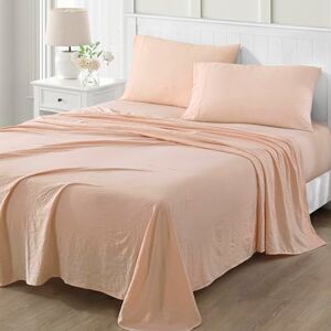Martha Stewart Peachy Keen Queensize lakenset 4-delig, ultrazachte, gewassen microvezel, effen roze lakens, 1 plat laken, 1 hoeslaken, 2 standaard kussenslopen Martha Stewart Peachy Keen Queensize lakenset 4-delig, ultrazachte, gewassen microvezel, effen roze lakens, 1 plat laken, 1 hoeslaken, 2 standaard kussenslopen