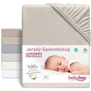 babybay Jersey hoeslaken Deluxe met membraan geschikt voor model Maxi, Midi, Boxspring, Comfort en Comfort Plus, beige, 89 x 50 cm (1 stuk) babybay Jersey hoeslaken Deluxe met membraan geschikt voor model Maxi, Midi, Boxspring, Comfort en Comfort Plus, beige, 89 x 50 cm (1 stuk)