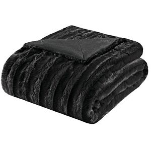 Madison Park Duke Luxe Lange Faux Fur Throw Premium Zacht Gezellig Geborsteld Lang Bont Voor Bed, Coach of Bank, 50 x 60 inch, Zwart Madison Park Duke Luxe Lange Faux Fur Throw Premium Zacht Gezellig Geborsteld Lang Bont Voor Bed, Coach of Bank, 50 x 60 inch, Zwart