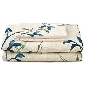 JSD KOMFOR 4-delige lakenset, queensize bed, bloemen bladeren, hotel, luxe beddengoed 1 plat laken, 1 hoeslaken, 2 kussenslopen, tweepersoons geborstelde microvezel, hypoallergeen, diepe hoeslakenset, JSD KOMFOR 4-delige lakenset, queensize bed, bloemen bladeren, hotel, luxe beddengoed 1 plat laken, 1 hoeslaken, 2 kussenslopen, tweepersoons geborstelde microvezel, hypoallergeen, diepe hoeslakenset,