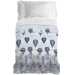 PENSIERI DELICATI Sprei 220 x 280 cm, eenpersoonsbed, 100% piqué-katoen, ideaal als sprei voor Frans bed, motief vliegen lichtblauw, 100% Made in Italy PENSIERI DELICATI Sprei 220 x 280 cm, eenpersoonsbed, 100% piqué-katoen, ideaal als sprei voor Frans bed, motief vliegen lichtblauw, 100% Made in Italy