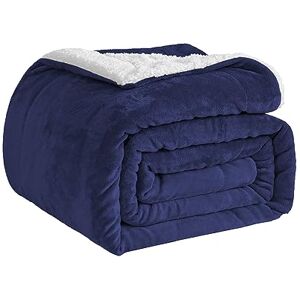 Good Nite plaid, banksprei, zacht, machinewasbaar (kingsize, marineblauw) Good Nite plaid, banksprei, zacht, machinewasbaar (kingsize, marineblauw)
