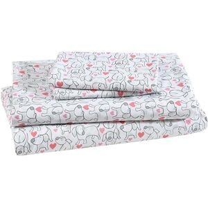 Beatrice Home Fashions Bedrukte microvezel lakenset, zacht, comfortabel, onderhoudsvriendelijk, inclusief 1 hoeslaken met 30 cm diepe zakken, 1 plat laken, kussensloop, koning, harten en honden Beatrice Home Fashions Bedrukte microvezel lakenset, zacht, comfortabel, onderhoudsvriendelijk, inclusief 1 hoeslaken met 30 cm diepe zakken, 1 plat laken, kussensloop, koning, harten en honden