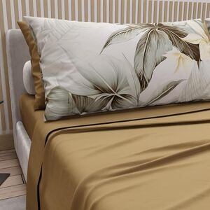 PETTI Artigiani Italiani Beddengoed voor tweepersoonsbed, katoen met kussenslopen met digitale print, laken voor tweepersoonsbed, maxi-bloemenpatroon, 19 taupe, 100% Made in Italy PETTI Artigiani Italiani Beddengoed voor tweepersoonsbed, katoen met kussenslopen met digitale print, laken voor tweepersoonsbed, maxi-bloemenpatroon, 19 taupe, 100% Made in Italy