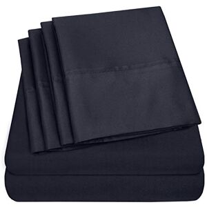 Sweet Home Collection California-kingsize lakens, 6-delige, 1500-draadse Supreme Collection fijn geborstelde microvezel lakenset beddengoed met diepe zak, 2 extra kussenslopen, extra voordelig, marineblauw Sweet Home Collection California-kingsize lakens, 6-delige, 1500-draadse Supreme Collection fijn geborstelde microvezel lakenset beddengoed met diepe zak, 2 extra kussenslopen, extra voordelig, marineblauw