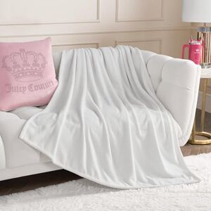 Juicy Couture Massief pluche 50 "X70" plaid deken, wit zacht, gezellig en ontworpen voor moeiteloze glamour Juicy Couture Massief pluche 50 "X70" plaid deken, wit zacht, gezellig en ontworpen voor moeiteloze glamour