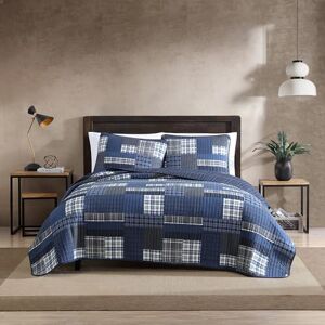 Eddie Bauer Eastmont 3 Piece Cotton Reversible Quilt Set, Full/Queen, Blue Eddie Bauer Eastmont 3 Piece Cotton Reversible Quilt Set, Full/Queen, Blue